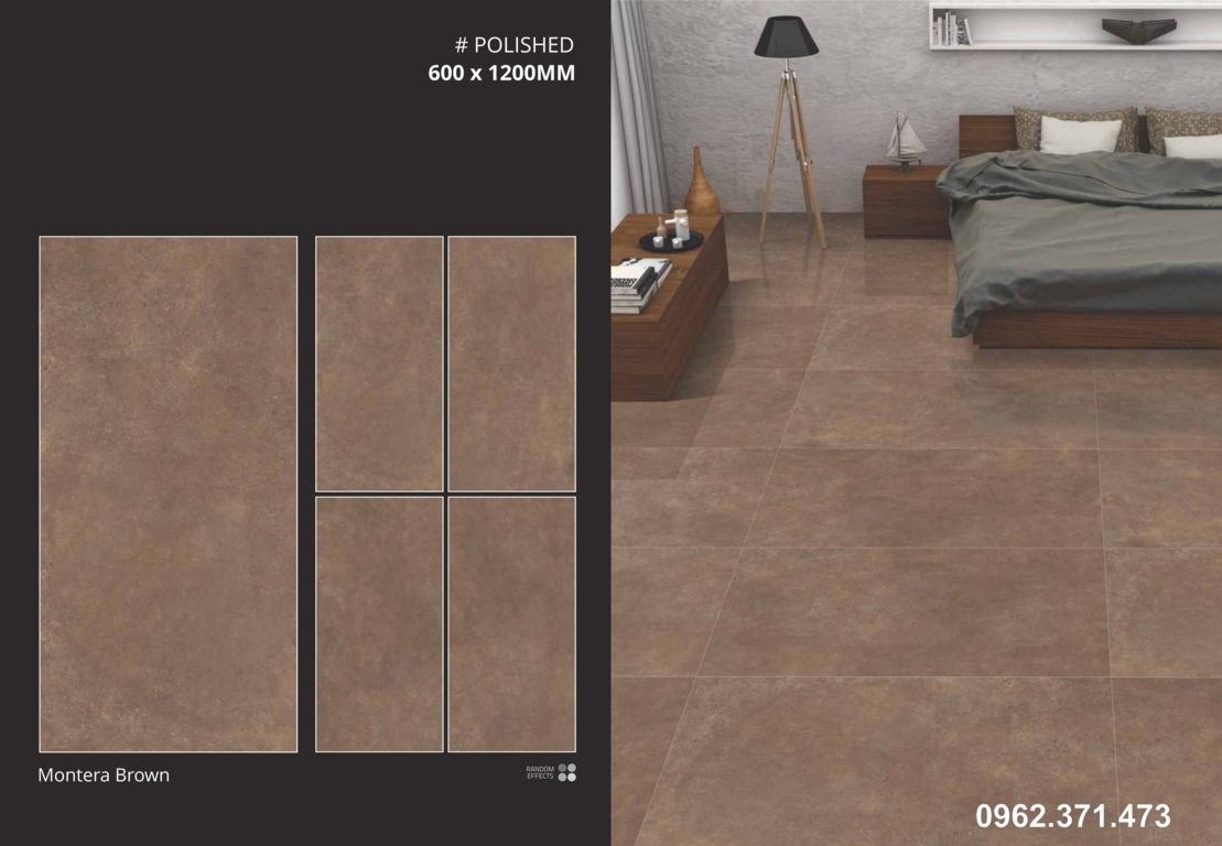 gạch ốp 60x120 mặt tiền nâu đất